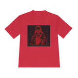 Red Prayer Graphic Tee — Retro Gothic Nun Illustration Moisture-Wicking Shirt