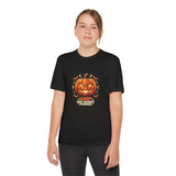 Youth Halloween Pumpkin Competitor Tee —“God Money Power” Jack-O'-Lantern Gaming Shirt
