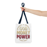 God Money Power- Tote Bag – Inspirational Faith & Prosperity Canvas Tote