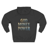 God Money Power Hoodie — Motivational Faith & Wealth Graphic Hoodie