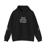 God Money Power Hoodie — Inspirational Graphic Pullover with Script on Sleeves