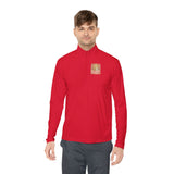 Quarter-Zip Pullover — Gold Money Prayer Art Deco Chest & Back Design