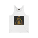 Religious Icon Tank Top — Gold Madonna Graphic Jersey Tank
