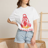 T-Shirt — "God Money Power" Graphic Tee (Religious Streetwear, Red Pop Art Design)