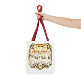 Tote Bag — "God Money Power" Gold Graphic Tote for Faith & Hustle