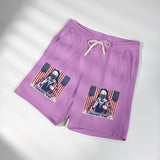 American Flag Graphic Sweat Shorts — Patriotic Fleece Lounge Shorts