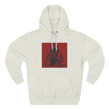 Three-Panel Fleece Hoodie — Red Icon Jesus Graphic Hoodie (I Don't Want Power Text)