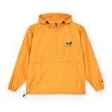 Packable Anorak Jacket – Lightweight Orange Windbreaker with Chest Logo