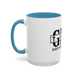 GMP "God Money Power" Accent Coffee Mug — Bold Black Scripture-Inspired Design (11/15oz)