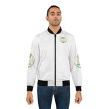 Bomber Jacket — GMP GOD Money Power Logo White All-Over Print