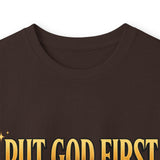 Long Sleeve Tee — "Put God First, Hustle for the Money, Put Yourself in Power" Inspirational Christian Tee