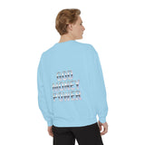 Graphic Sweatshirt - "God Money Power" Blue Retro Streetwear Crewneck
