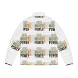God Money Power Puffer Jacket — Bold Statement Men's All-Over Print