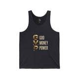 GVP Gold Text Tank — "God Money Power" Graphic Tank Top