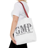 GMP "God Money Power" Printed Tote Bag — Faith & Finance Canvas Tote