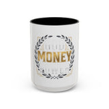 Coffee Mug — 'God Money Power' Laurel Accent Ceramic Mug (11/15oz)