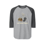 Raglan Shirt - 'God • Money • Power' Vintage Graphic Baseball Tee