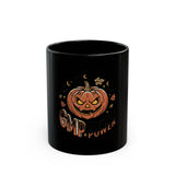 Halloween Pumpkin "GMP Power" Black Mug — Spooky Autumn Coffee Cup (11oz/15oz)