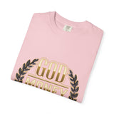 God Money Power T-Shirt — Bold Gold Laurel Graphic Tee