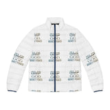 God Money Puffer Jacket — All-Over Print Men's Winter Coat