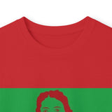 Long Sleeve Tee — Retro Religious Icon Graphic (Green/Red)