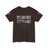 Inspirational Faith Tee — "Put God First, Hustle for the Money, Put Yourself in Power"