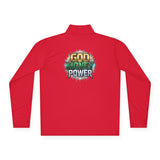 Quarter-Zip Pullover — "God Money Power" Graphic