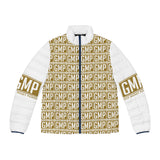 GMP Logo Puffer Jacket — Gold Repeat all-over Print