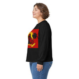 Long Sleeve Tee — 'God, Money, Power' Retro Palm Graphic