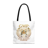 GMP Tiger Tote Bag — "God Money Power" Inspirational Canvas Tote