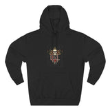 God Money Power-Hoodie — Skull Graphic Three-Panel Fleece Pullover