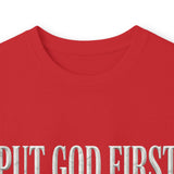 Long Sleeve Tee — "Put God First, Hustle for the Money, Put Yourself in Power" Inspirational Faith & Hustle Top