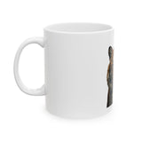 Tiger Face Ceramic Mug - "God Money Power" Inspirational Coffee Cup (11oz, 15oz)