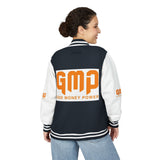 Letterman Jacket — "GMP (God Money Power)" Red & White Varsity Jacket