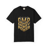 Good Money Power Graphic Tee — GMP 3D Gold Lettering T-Shirt
