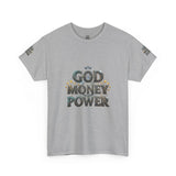 God Money Power Graphic Tee — Faith & Hustle Christian T-Shirt