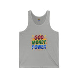 God Money Power Tank Top — Bold Colorful Faith & Hustle Graphic Tank