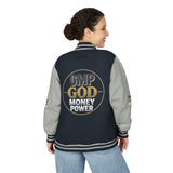 Letterman Jacket — GMP GOD Money Power Red & White Varsity Jacket