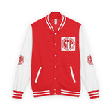 Letterman Jacket — GMP (God Money Power) Red & White Varsity Jacket