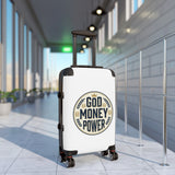 Suitcase — “God Money Power” Logo Carry-On Luggage
