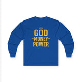 GMP (God • Money • Power) Gold Logo Long Sleeve Tee