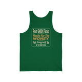 Faith & Hustle Tank Top — "Put GOD First, Hustle For The MONEY, Put Yourself In POWER" Motivational Christian Tank