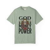 God Money Power- Skull T-Shirt — Gothic Skull Graphic Tee