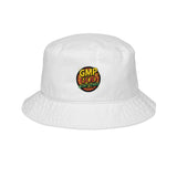 Embroidered "Good Vibes" Bucket Hat — Retro Floral Logo Sun Hat