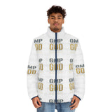 GMP GOD Logo Puffer Jacket — Men's Graphic Winter Coat