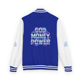 Letterman Jacket — 'God Money Power' Retro Graphic Varsity Jacket