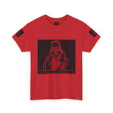 Graphic Tee - Red Mystic Hooded Figure Streetwear