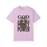 God Money Power- Skull T-Shirt — Gothic Skull Graphic Tee