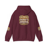 Hoodie — "God Money Power" Gold Emblem Pullover
