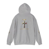God Moves in Mysterious Ways Cross Hoodie — Floral Cross Religious Pullover